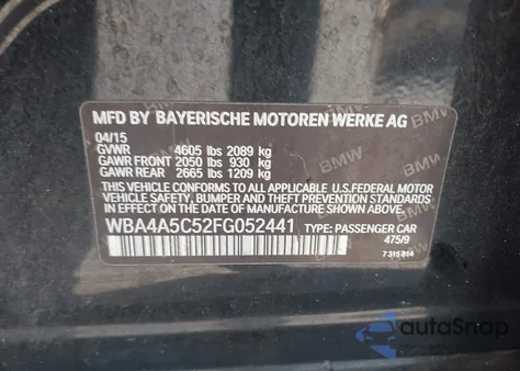 2015 BMW 428 Gran Coupe z USA, uszkodzony, nr VIN WBA4A5C52FG052441